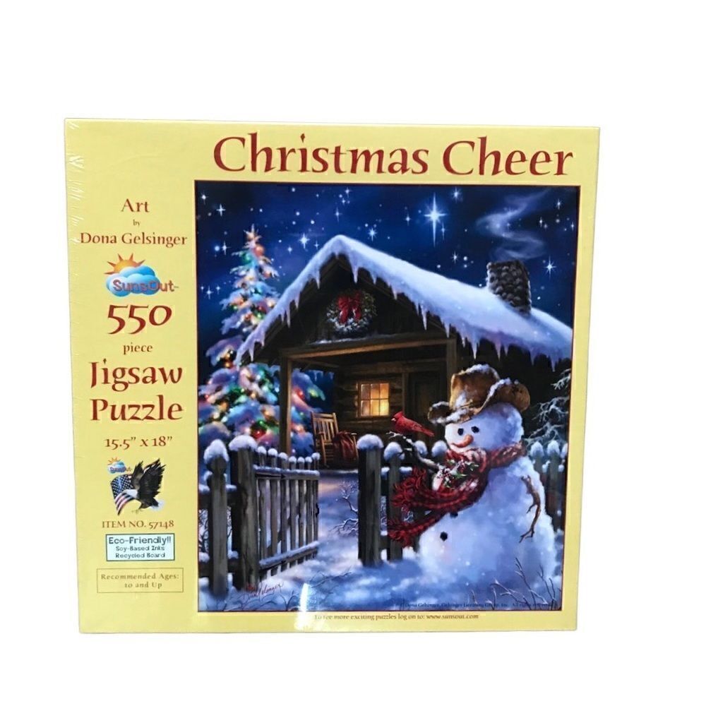 Sunsout Christmas Cheer 550 piece puzzles New-sealed‎